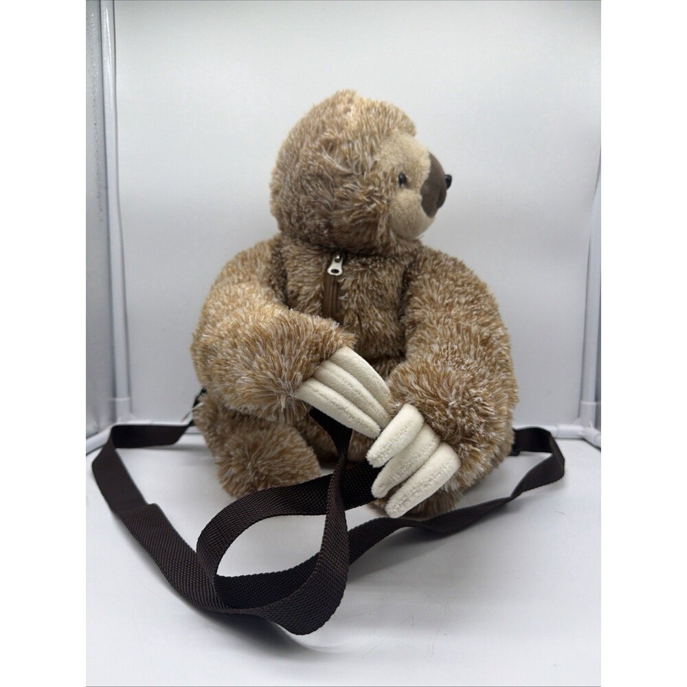 Plush "Sloth " Back Pack Brown Soft Animal Plush 16 " Long by Hobby Lobby